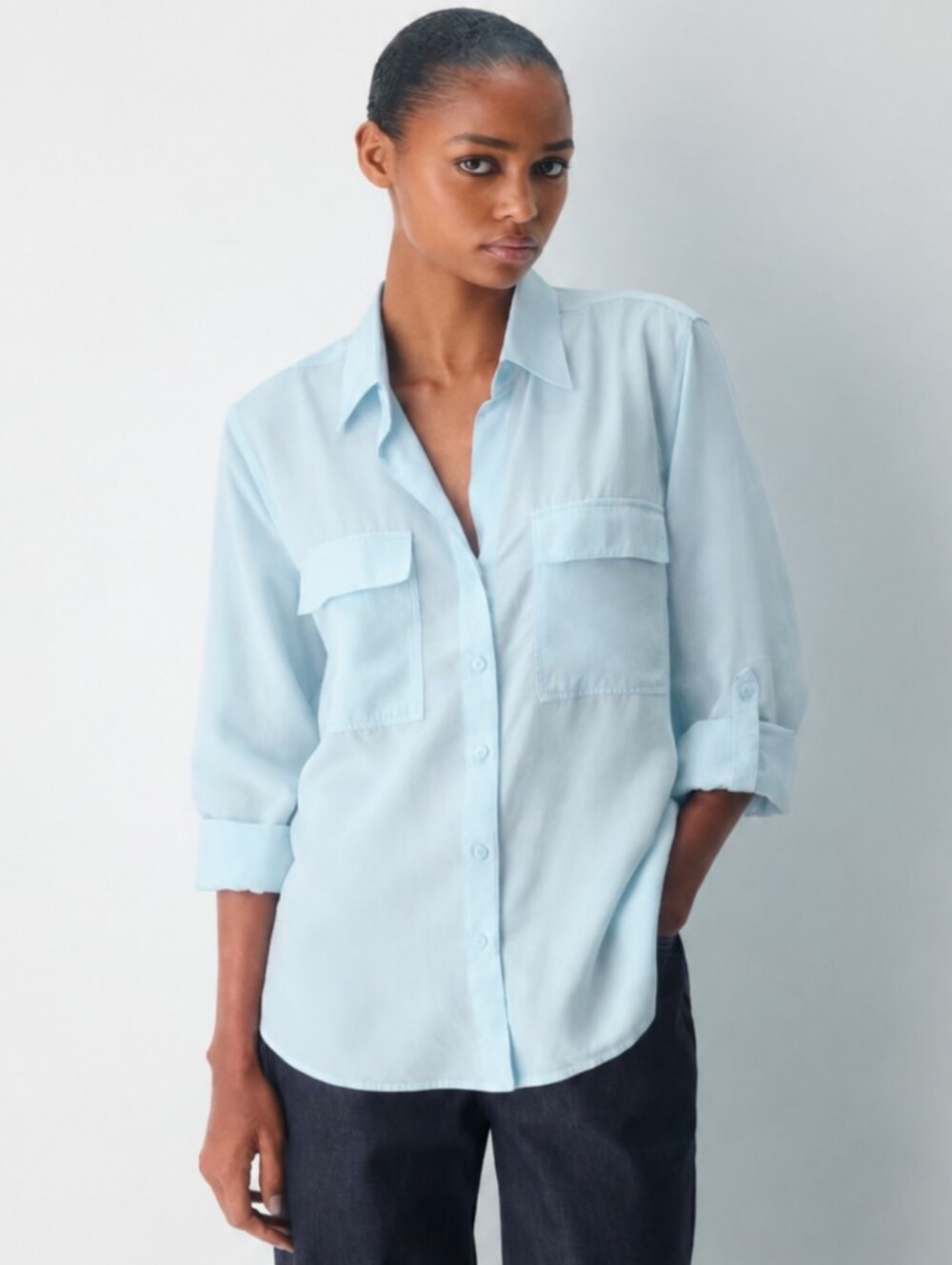 The Group Babaton (88$) | 100% Lyocell Utility Shirt, Size S